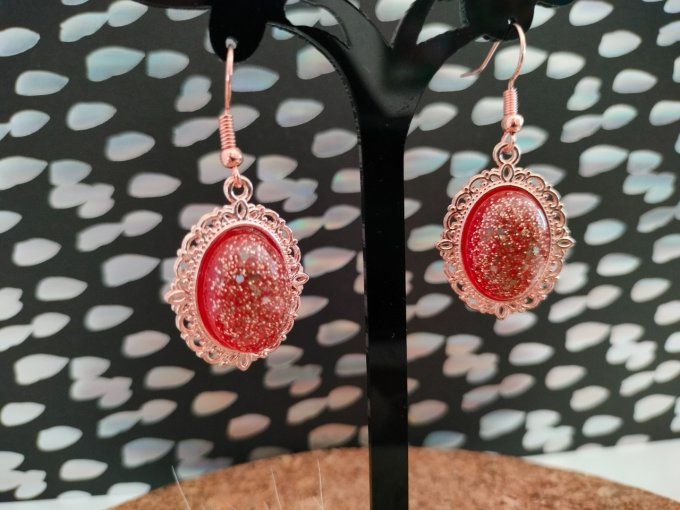 Boucles d'oreilles rosées