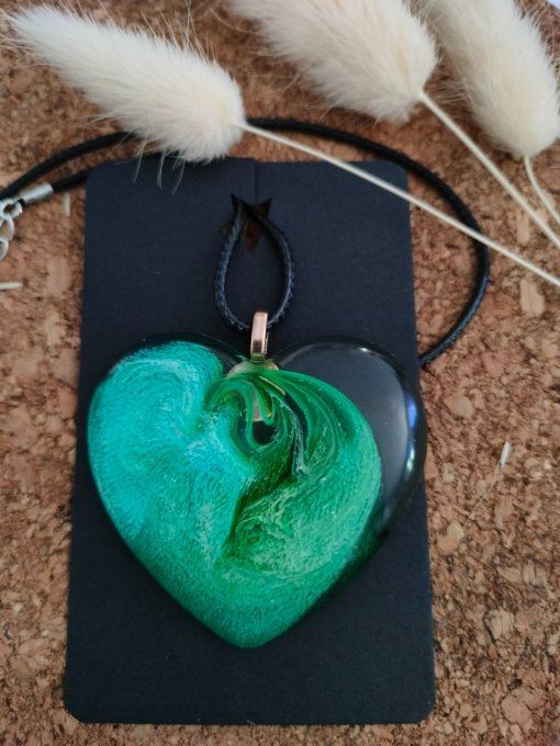 Collier coeur vert (3)