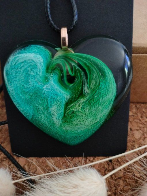 Collier coeur vert (3)