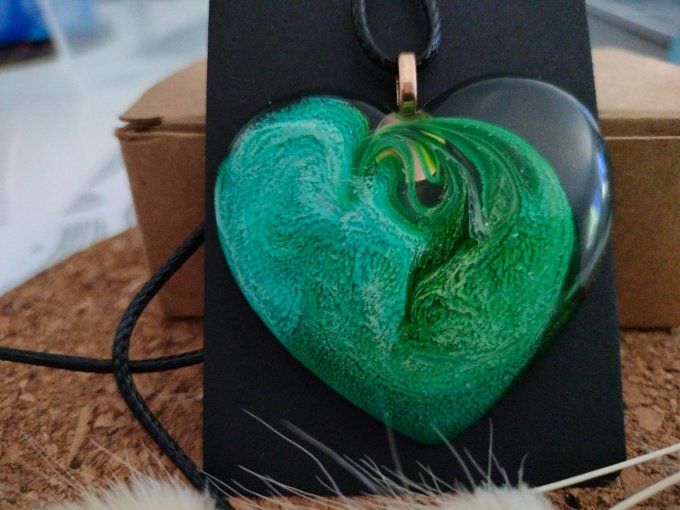 Collier coeur vert (3)