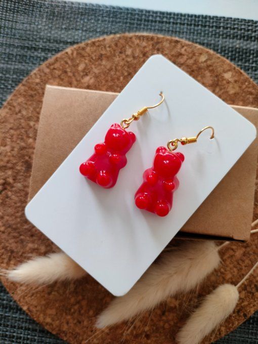 Boucles d'oreilles rouges(1)