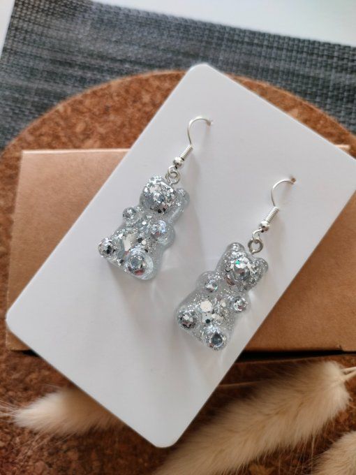 Boucles d'oreilles ourson