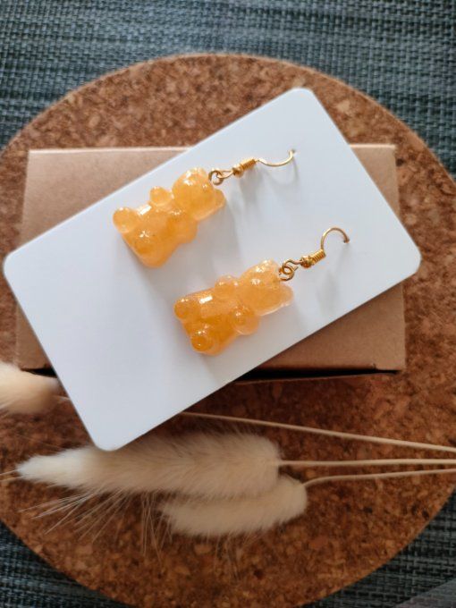 Boucles d'oreilles jaune/or