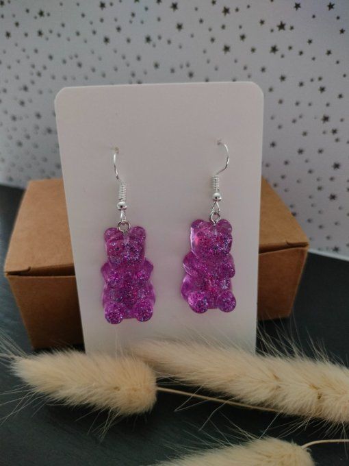 Boucles d'oreilles rose