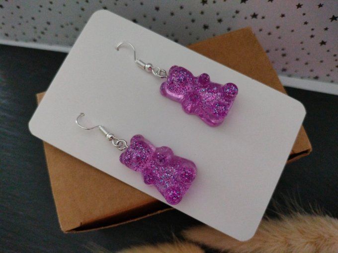 Boucles d'oreilles rose