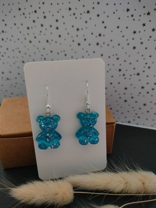 Boucles d'oreilles ourson assis