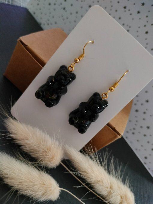 Boucles d'oreilles noires