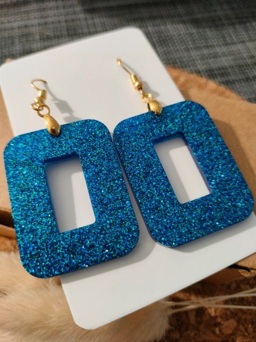 Boucles d'oreilles bleues