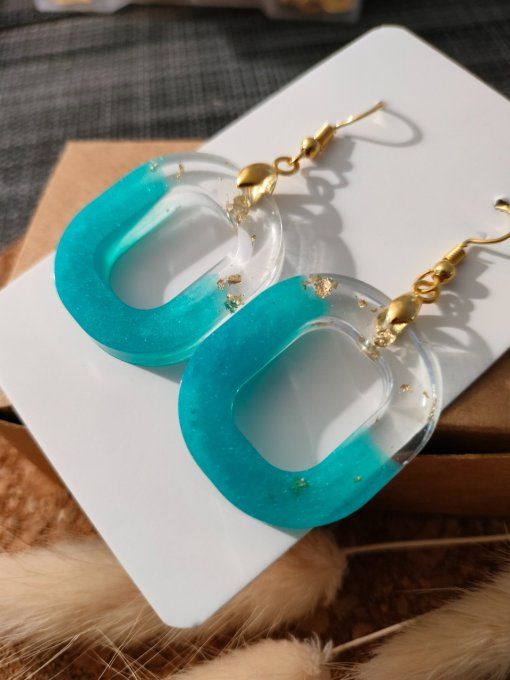 Boucles d'oreilles bleues