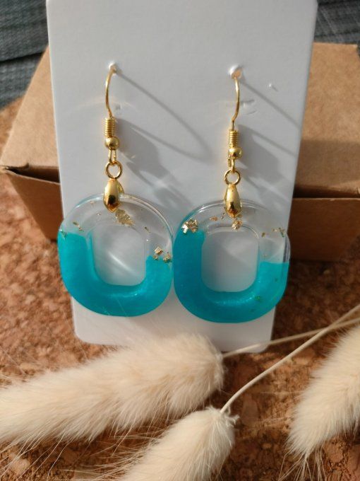 Boucles d'oreilles bleues