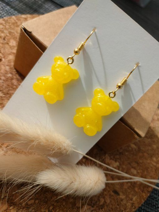 Boucles d'oreilles jaunes