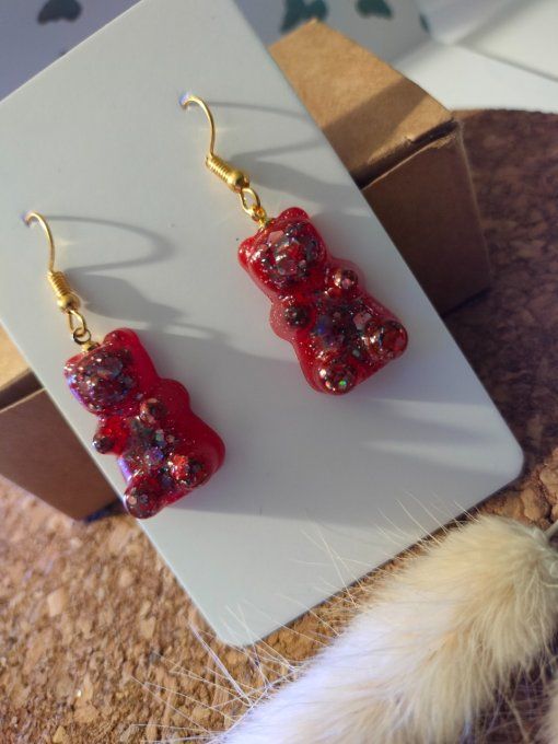 Boucles d'oreilles rouges