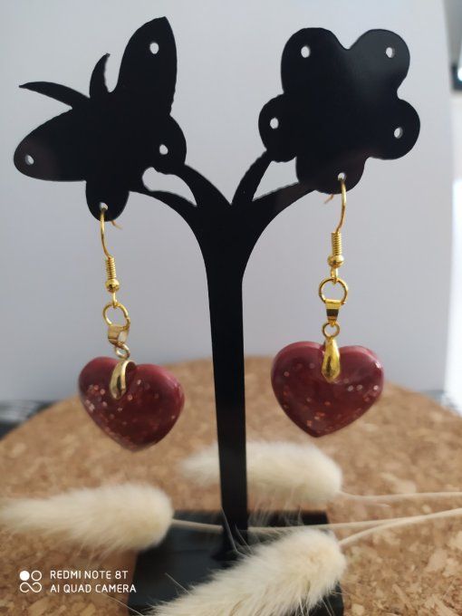 Boucles d'oreilles rouges