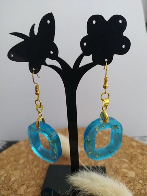 Boucles d'oreilles ovales bleues