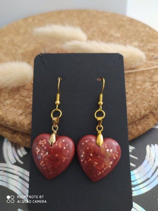 Boucles d'oreilles rouges