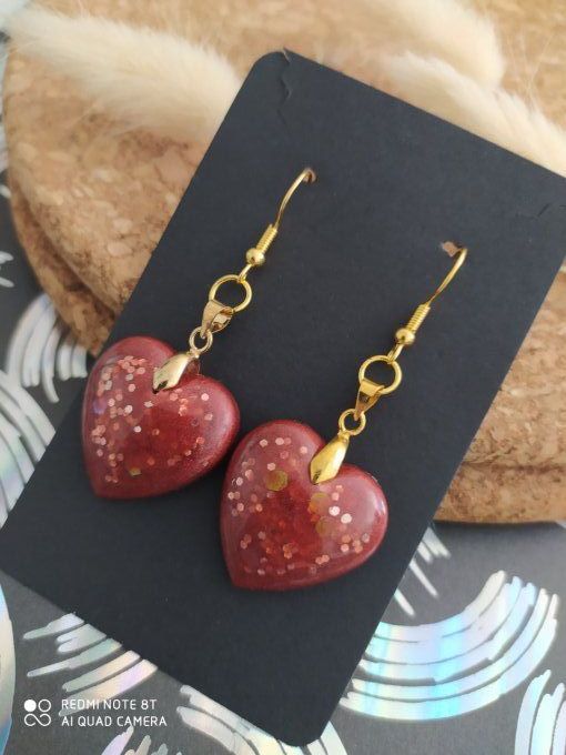 Boucles d'oreilles rouges