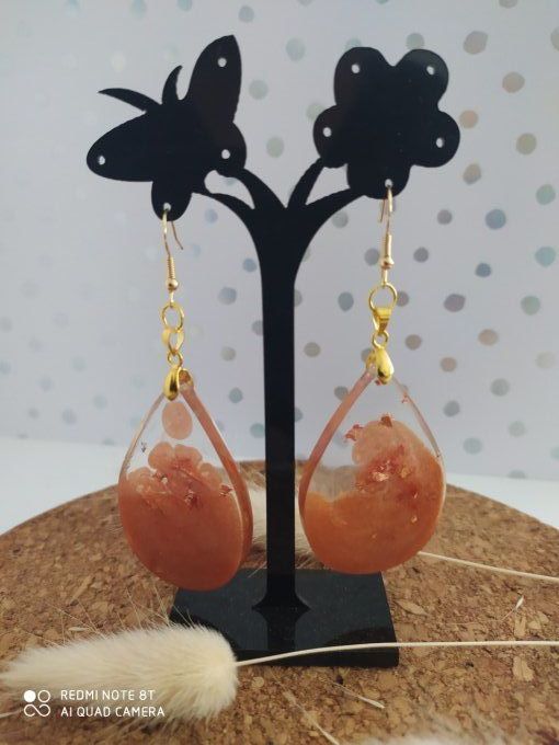 Boucles d'oreilles goutte/bronze