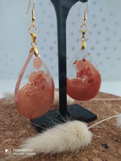 Boucles d'oreilles goutte/bronze